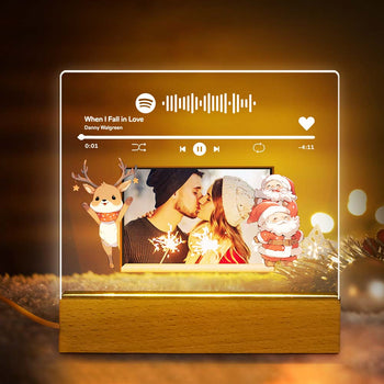 Plaque de chanson Spotify personnalisée personnalisée avec support en bois,  cadeau de couple, cadeau pour elle, cadeau pour lui, chanson Spotify  personnalisée, chanson de code QR -  France